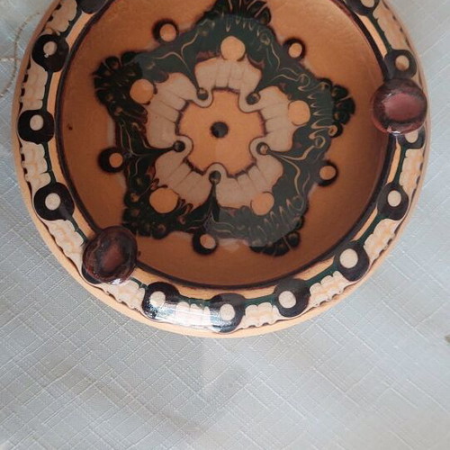 Decorative clay ashtray like new