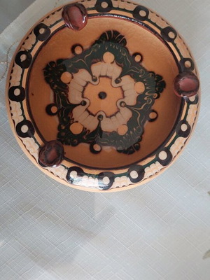 Decorative clay ashtray like new