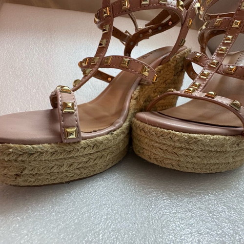 Coura platform sandals used, size 37, pink and beige