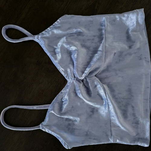 Tally Weijl crop top light blue velvet new, size XS