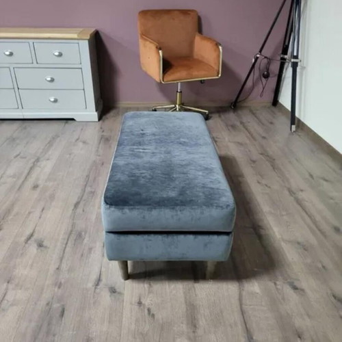Large gray fabric stool with storage function new