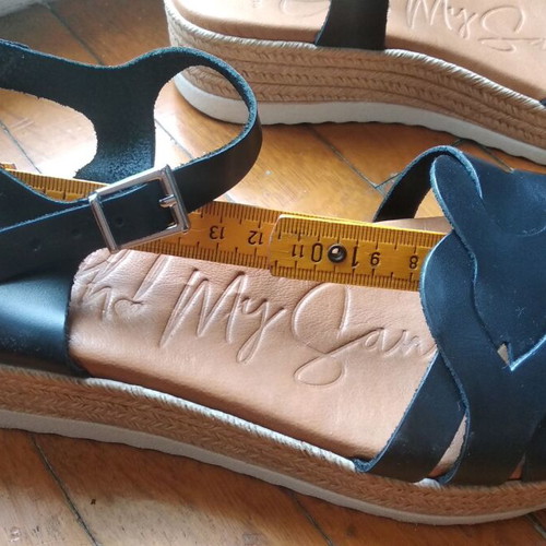 Oh My Sandals leather platform sandals, size 36, black