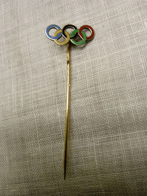 Olympic Games vintage silver 925 lapel pin used