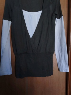 Blouse brown and white like new, size M