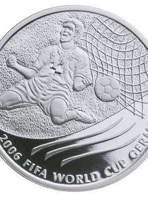 Καναδάς 2003 1 ουγγιά ασήμι 5 δολάρια FIFA World Cup Germany 2006 Proof νόμισμα καινούργιο