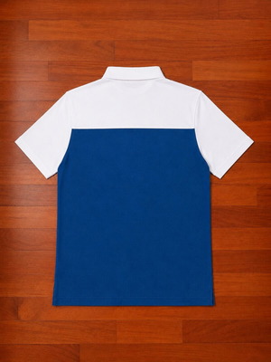 Calvin Klein Colorblock Polo Shirt, Blue White Black, Size M