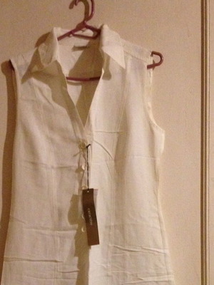 White Caractere dress No44 30% linen new
