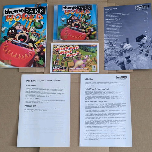 Theme Park World PC CD-ROM like new, Big Box