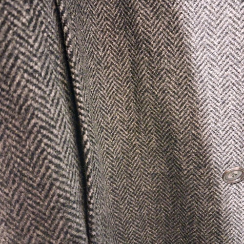 Wool men's coat Crombie used, size 58R6, herringbone pattern