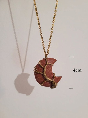 Sandstone Necklace like new, handmade with gold-plated wire
