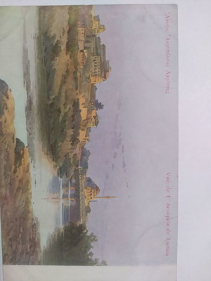 Χρωμολιθόγραφη κάρτα της πόλης της Λάρισας μεταχειρισμένη, 1900