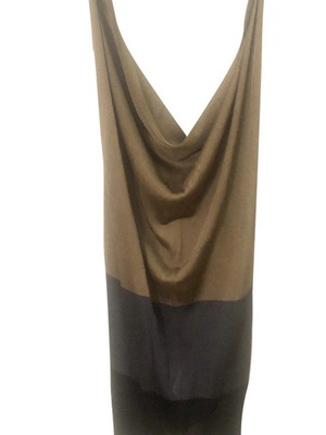 Benetton 3 coloured top with flowing neckline used, brown