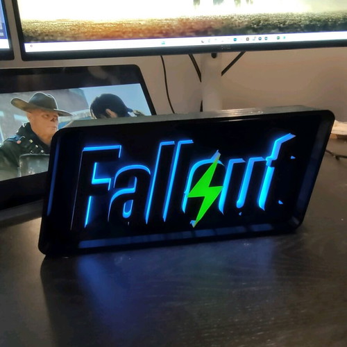 Lightbox Fallout with colorful LED and remote control, new