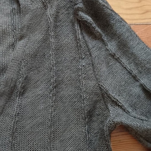 1980s knit dress with tie belt by Roka like new, brown wool blend