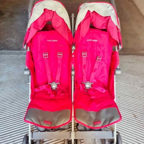 Maclaren Twin Techno Twin Stroller red like new