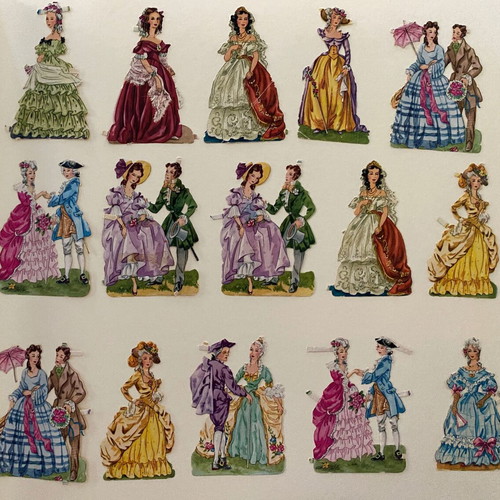 Vintage German embossed paper scraps 1960-1970, 29 pieces, EPB