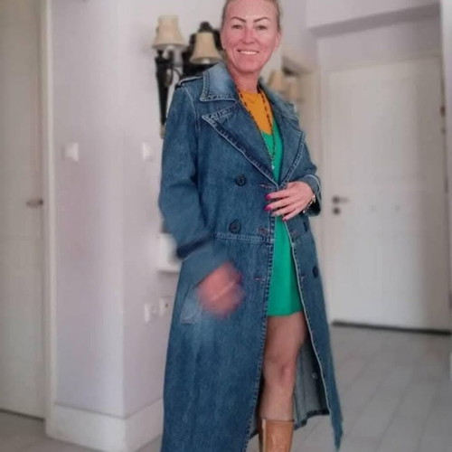 Vintage Mohrve Denim Gabardine Trench Coat size M like new, blue