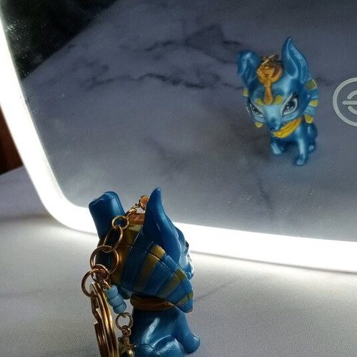 Monster High handmade magical keychain Cleo's pet blue and gold