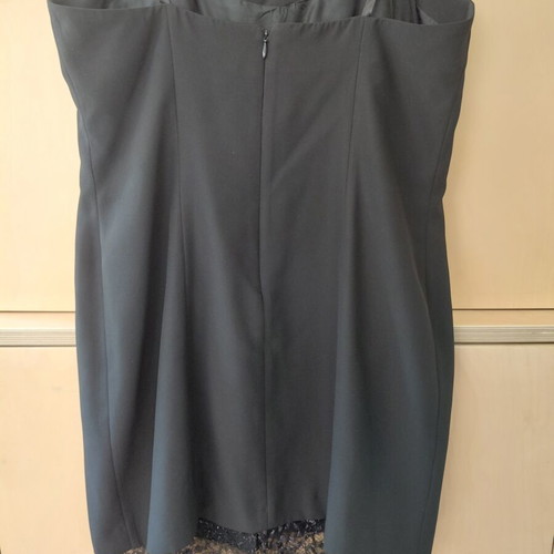 Anna Riska Glamour tailored black dress with lurex lace trim size L like new