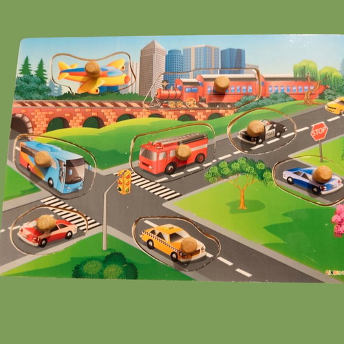 Educational wooden toy set used, 6 pieces for kids