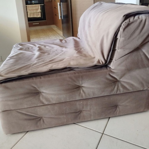 Sofa Company armchairs like new with connecting mechanism and stool