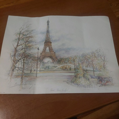 Watercolor of Eiffel Tower new, size 30x40