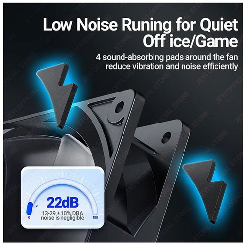 Jeyi 2x ARGB Fan 120mm AURA Ultra Silent with controller and remote new