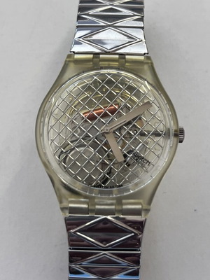 Swatch Silver Net 1995 watch new, silver