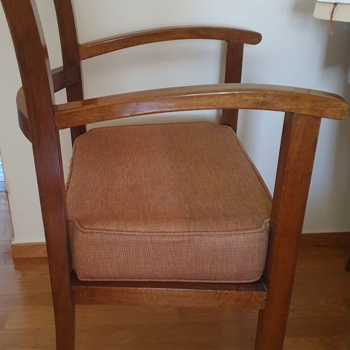 Wooden armchair used, American style, comfortable