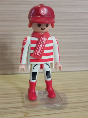 Playmobil Olympiakos fan figure like new with stand base