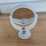 Table mirror with normal and magnifying side