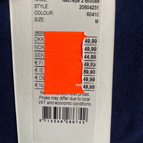 Fransa blouse navy blue new, premium viscose, size M