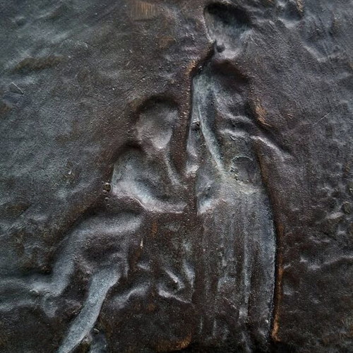 Italian bronze relief wall plaque used, neoclassical, late 19th century