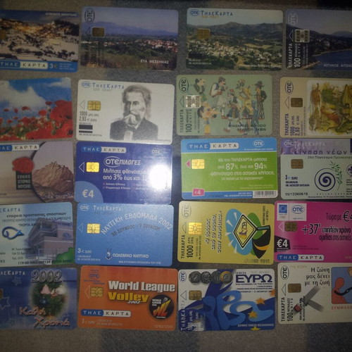 Phone cards used, pack of 20 pieces (8 packs)