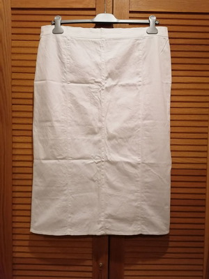 Midi skirt straight cut cotton white, new, size XXL/XXXL