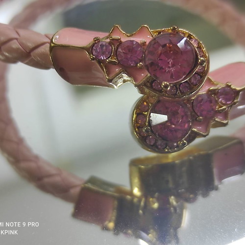 Pink bracelet with gold new
