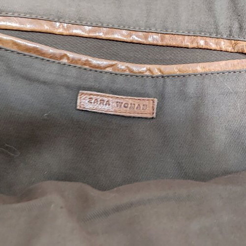 Zara leather handbag used, brown with large capacity