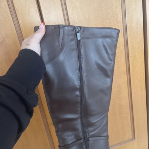 Knee-high boots, dark brown, size 41