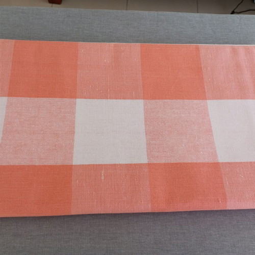 Gingham Tablecloth salmon/peach 147x170 cm like new