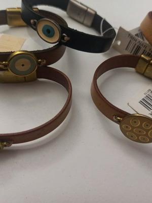 Leather bracelets women with eye and magnetic clasp new