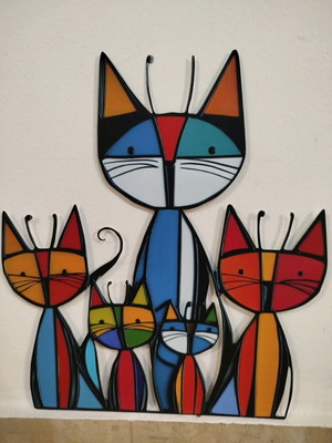 Metal decorative cats new, height 30 cm