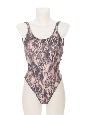 Women's one-piece swimsuit snake print new, brown