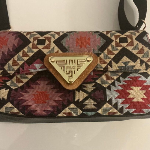 Dolce crossbody bag with ethnic pattern new, multicolor