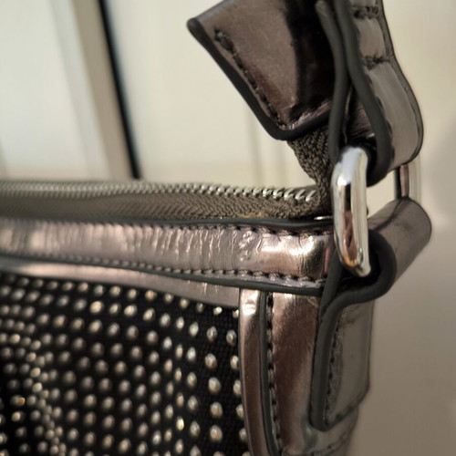 Sisley shoulder and crossbody bag black with gray and brown sequins new