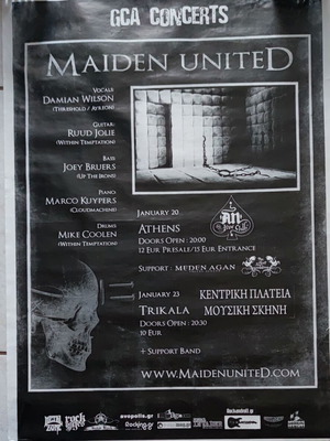 Maiden United Live Poster Athens 2012 used, 70x50cm