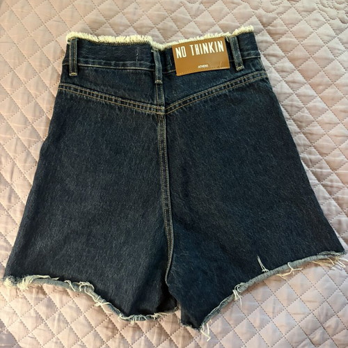 No Thinkin Shorts size 34 like new, blue with detailed waist