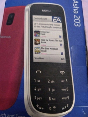 Nokia Asha 203 σαν καινούργιο, μαύρο, 64GB, 16MP κάμερα
