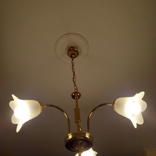 Classic Bronze Three-Light Ceiling Fixture - Vintage Design "Calla"