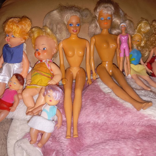 Retro dolls and babies used, lot from 80s and 90s