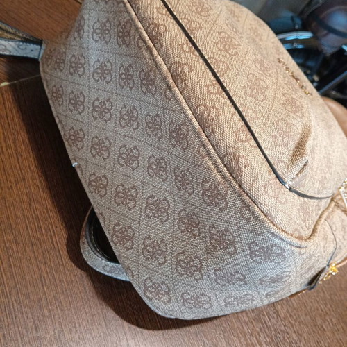 Guess backpack, beige and brown